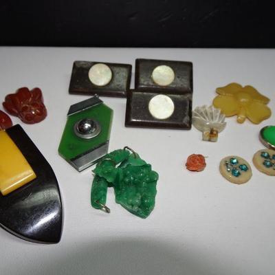 Odds & Ends Bakelite, Celluloid Pieces, Crafting Pieces 