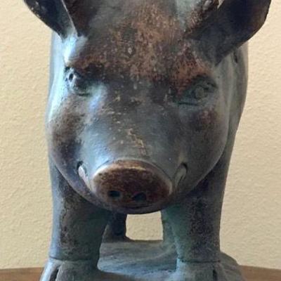 Carved Stone Pig Figure