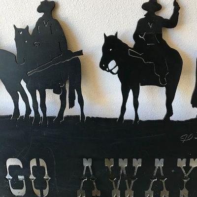 "Go Away" Solid Metal Sign