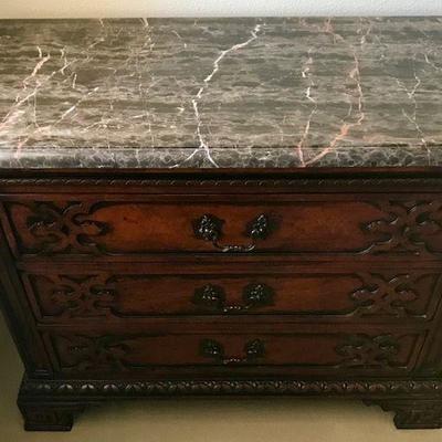 Hickory White Marble Top Dresser