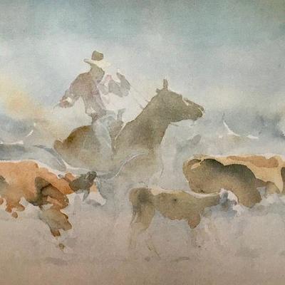 Brad Braune Cowboy Landscape Poster