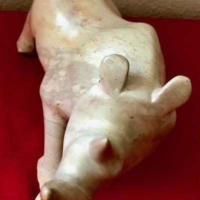 Carved Stone Rhinoceros Sculpture