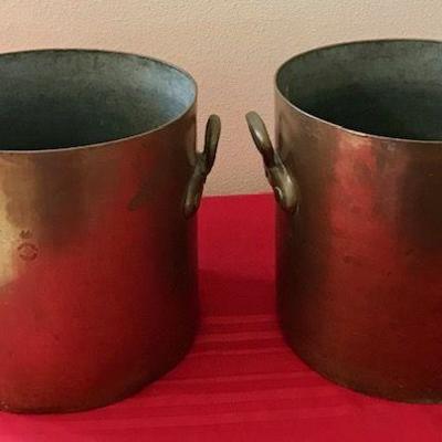 Two Large Vintage Copper Pots