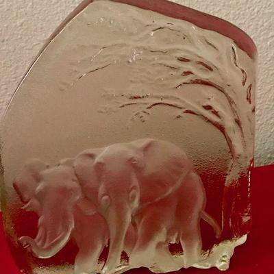 Etched Glass Elephants
