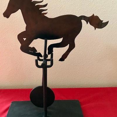Metal Horse Sculpture With Pendulum