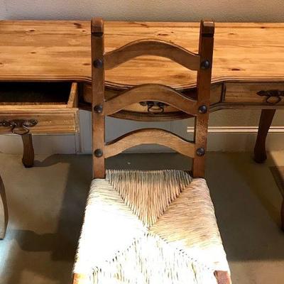 Small Vintage Pine Desk And Chair