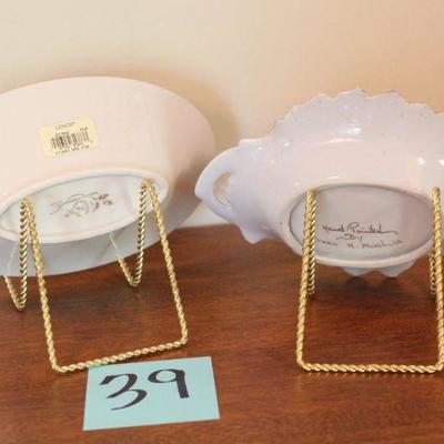 Lot 39 Lenox Bowl & Hand Painted Vintage Dish