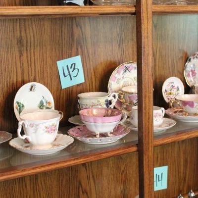 Lot 43 HUGE Collection of Tea Cups & Saucers