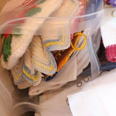 Lot 57 Vintage Linens, Napkins, Hand Towels, Placemats & More