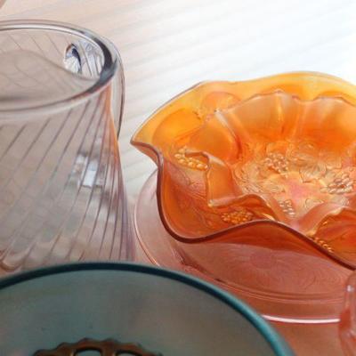Lot 63 Colored Glass, Carnival, Fenton and More