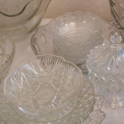 Lot 64 Glass Serving Pieces & More