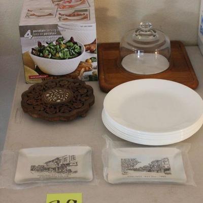 Lot 79 Serving Bowls, Cheese Tray & More