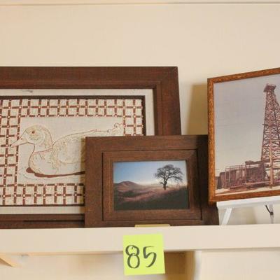Lot 85 Misc. Size Wood Frames & Art