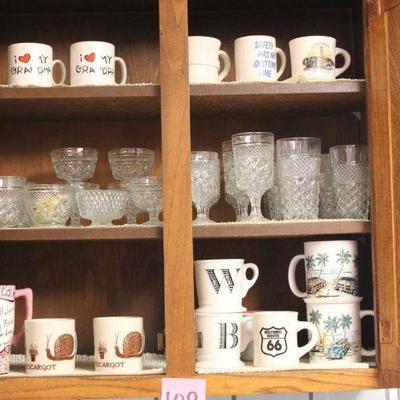 Lot 108 Vintage Glassware & Mugs
