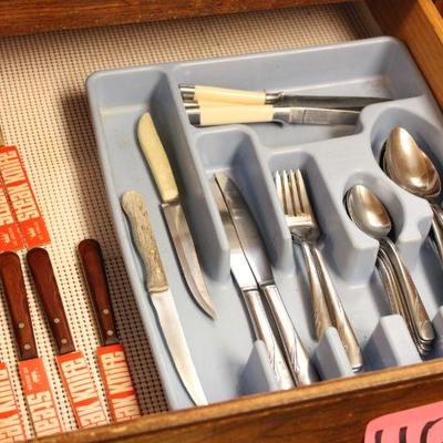 Lot 110 Vintage Flatware & Steak Knifes