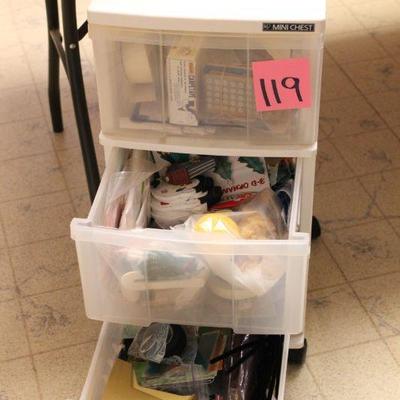 Lot 119 Crafting Supplies in Rolling Storage 