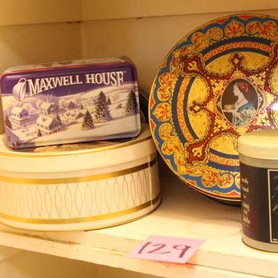 Lot 129 Vintage/New Tin Lot