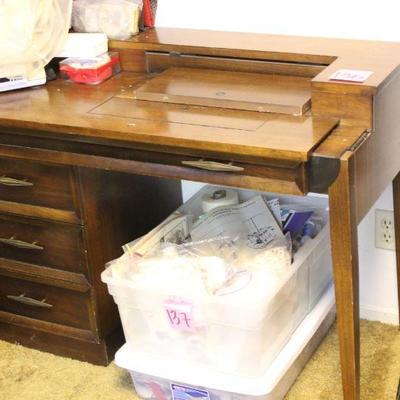 Lot 136 Mid-Century Sewing Desk/Table