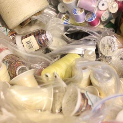 Lot 137 Two Bins of Sewing Misc.