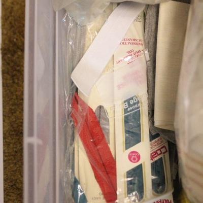 Lot 137 Two Bins of Sewing Misc.