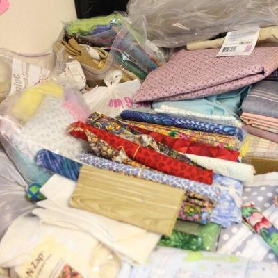 Lot 146 HUGE Fabric Lot w/ Table