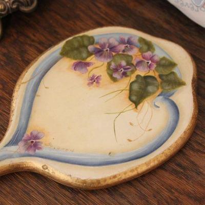 Lot 159 Blue Lamp, Hand Mirror & Pillow