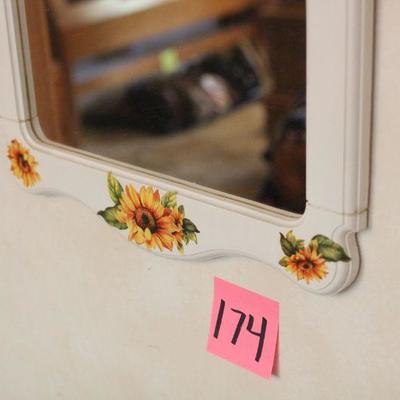 Lot 174 Blue Swivel Chair & Sunflower Mirror