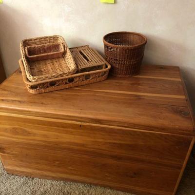 Lot 185 Cedar Chest & Baskets