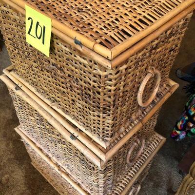 Lot 201 Set of 3 Large Vintage Baskets