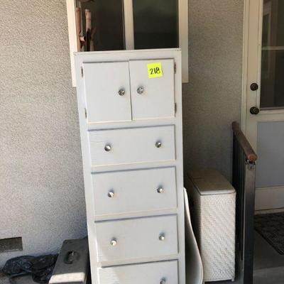 Lot 218 Storage Cabinet & Contents, Craftsman Tool Box & More