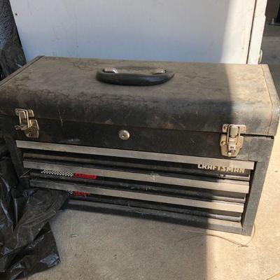 Lot 218 Storage Cabinet & Contents, Craftsman Tool Box & More