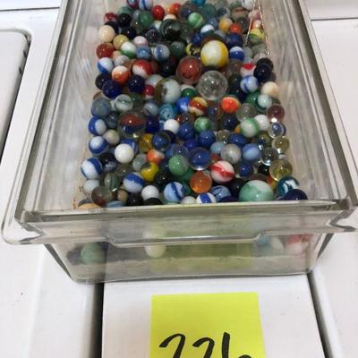 Lot 226 Old Marbles in Glass Bin
