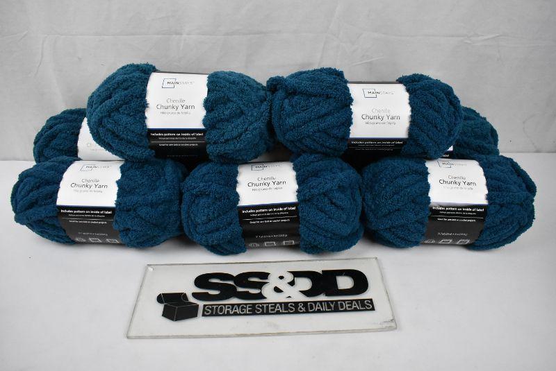 Mainstays 8 pack Chenille Chunky Yarn, Turquoise Corsair - New