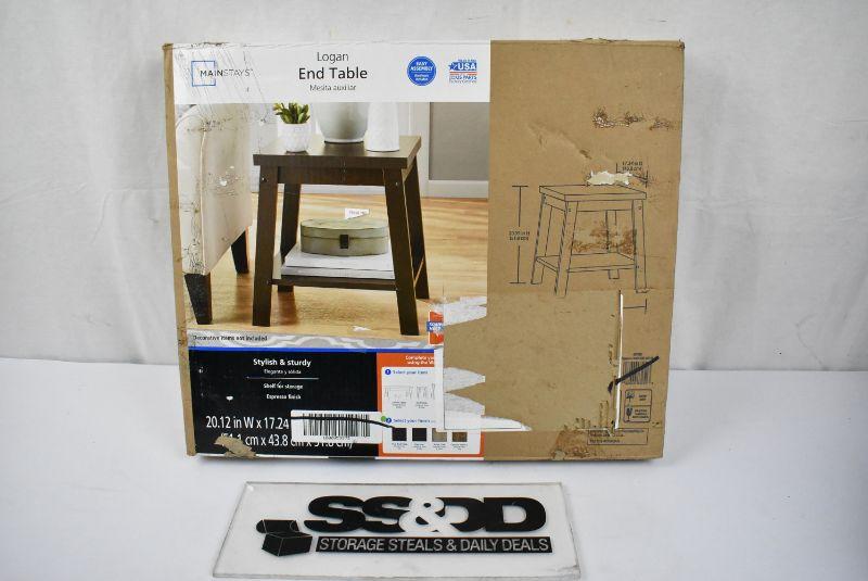 Mainstays Logan Side Table, Espresso Finish, requires assembly New