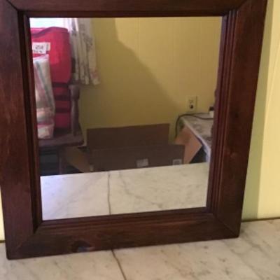 LOT # 551 Antique Wooden Mirror