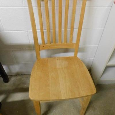 Set of Four Oak Slat Back Chairs