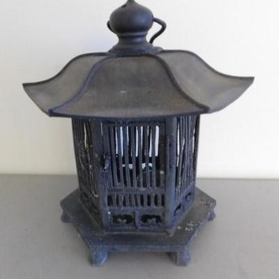 Vintage Cast Iron Fancy Roof Pagoda Tea Light Lantern 12