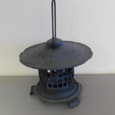 Vintage Cast Iron Flat Roof Pagoda Tea Light Lantern 9