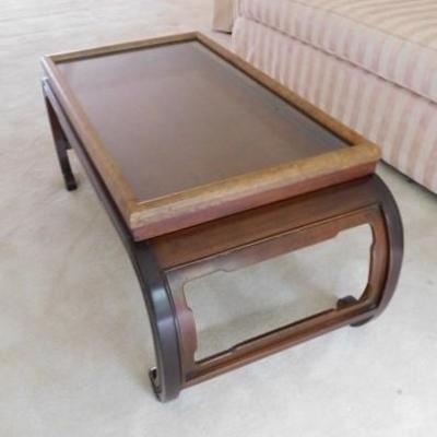 Chinese Solid Wood Opium Table with Glass Case Top 38