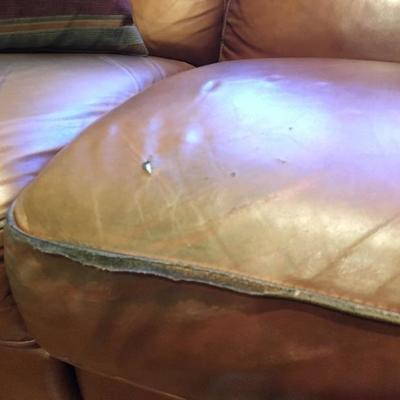 Fine Leather Sofa with Double Recliner