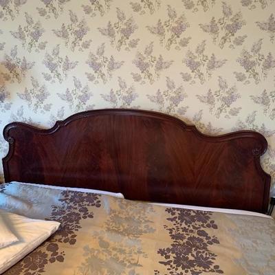 Vintage Solid Mahogany King Headboard, Dresser and Two Nightstands