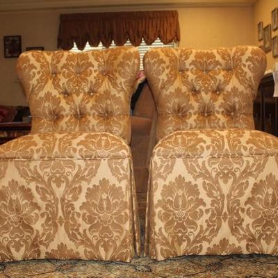 Pair of Fully Upholstered Designer Chairs