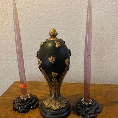 Decrative bottle w/candle holders