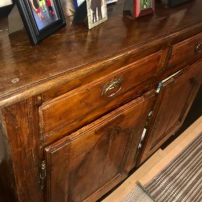 Antique Wood Cabinet Chest of Drawers Buffet Console Hutch 56â€W x 24â€D x 40â€H