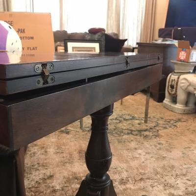 19th Century Antique Federal Style Flip Top Console Game Table Desk