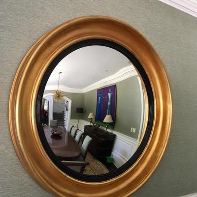 Gold Framed Oval Wall Mirror Modern Dining Room Mirror Excellent Shape 36â€ x 30â€ 