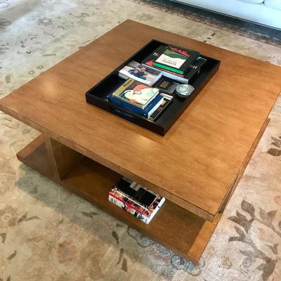 Modern Coffee Table Cerused Oak Gaming TV Table 47â€ x 47â€ x 19â€