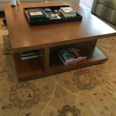 Modern Coffee Table Cerused Oak Gaming TV Table 47â€ x 47â€ x 19â€