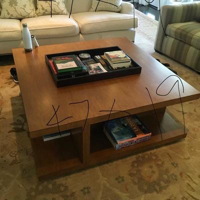 Modern Coffee Table Cerused Oak Gaming TV Table 47â€ x 47â€ x 19â€