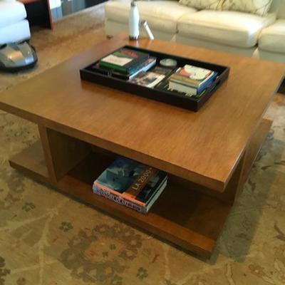 Modern Coffee Table Cerused Oak Gaming TV Table 47â€ x 47â€ x 19â€